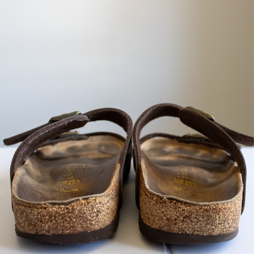Birkenstock Arizona Oiled Leather Shimmer Brown Women’s Open-Toe Sandals Size 40 - Picture 7 of 13